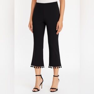 Design Lab Black Kickflare Pom Pom Pant Medium